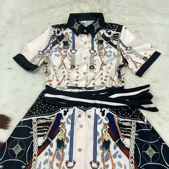 Elegant Printed Shirt Dress - Picture 5 of 10